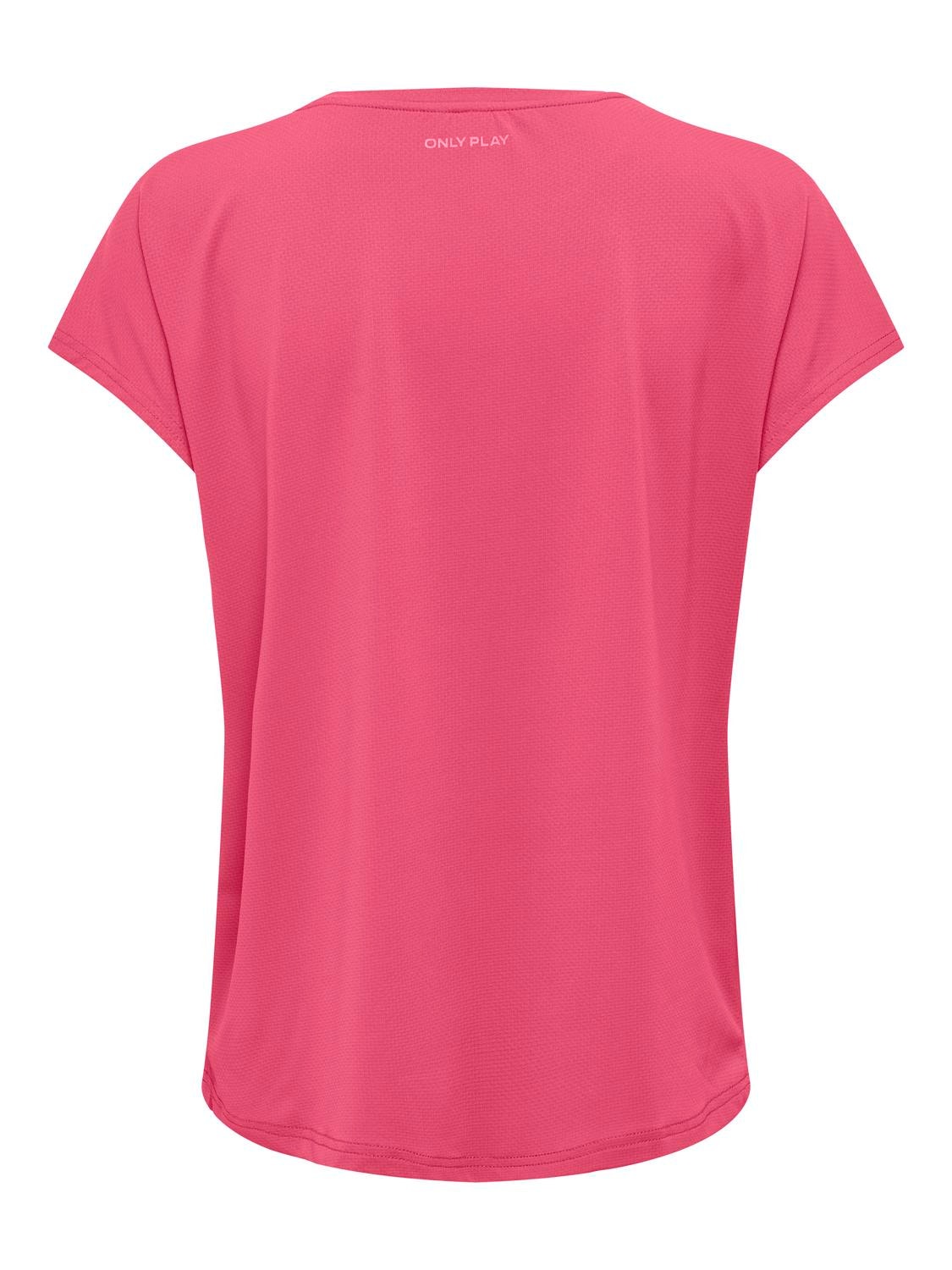 ONLY T-shirts Loose Fit Col rond Manches chauve-souris -Raspberry Sorbet - 15311799