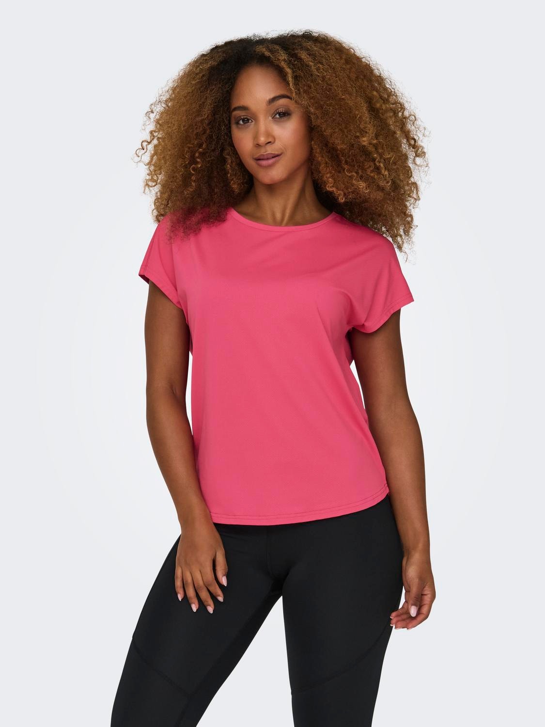 ONLY T-shirts Loose Fit Col rond Manches chauve-souris -Raspberry Sorbet - 15311799