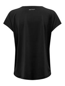 ONLY Locker geschnitten Rundhals Fledermaus-Ärmel T-Shirt -Black - 15311799