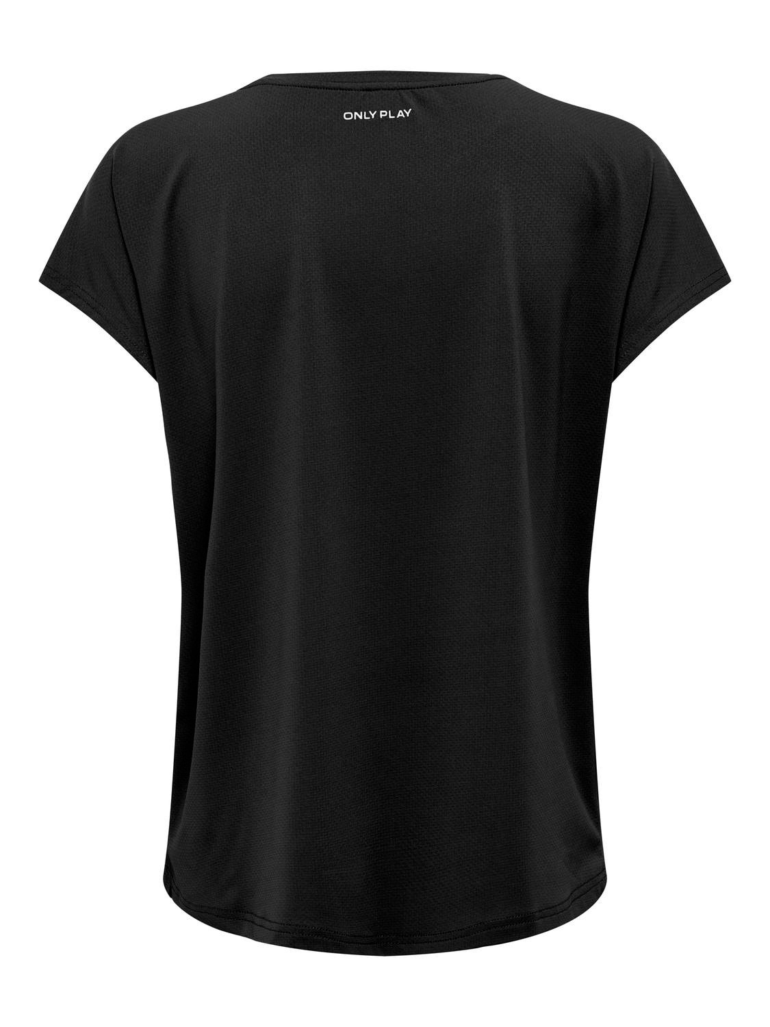 ONLY Locker geschnitten Rundhals Fledermaus-Ärmel T-Shirt -Black - 15311799