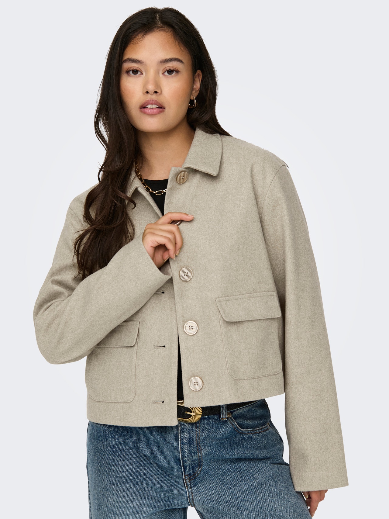 ONLY V-izrez Ispuštena ramena Jakna -Incense - 15311852