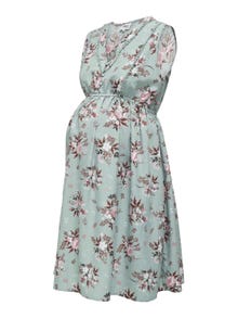 ONLY Normal geschnitten V-Ausschnitt Langes Kleid -Chinois Green - 15311887