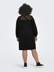 ONLY Curvy midi dress with lace -Black - 15311913