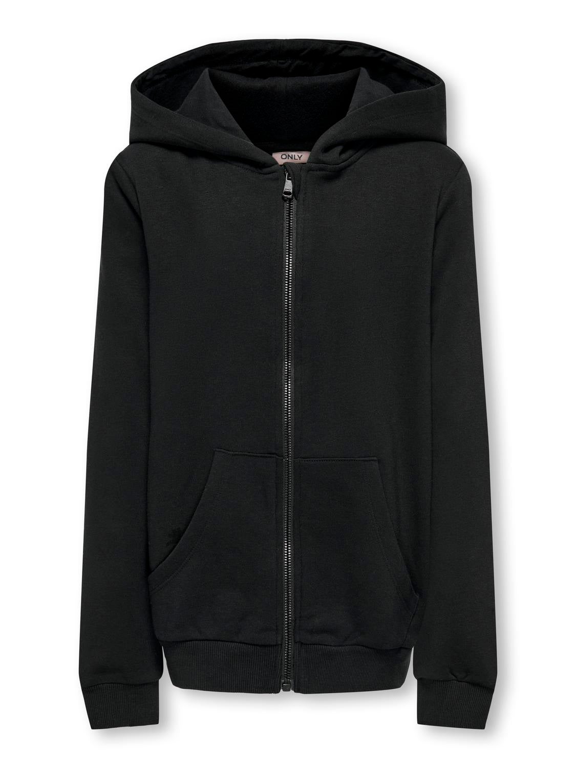 Plain black shop hoodie with zipper