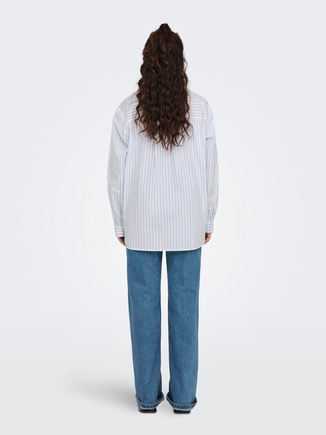 ONLY Normal passform Skjortkrage Manschetter med knappar Rymliga ärmar Skjorta -Cloud Dancer - 15311948