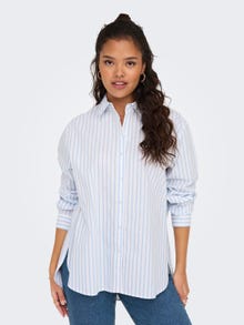 ONLY Oversize skjorte med striber -Cloud Dancer - 15311948