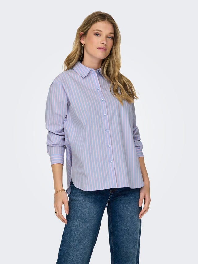 ONLY Oversize skjorte med striber - 15311948
