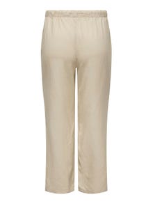 ONLY Curvy linen trousers -Oxford Tan - 15311951