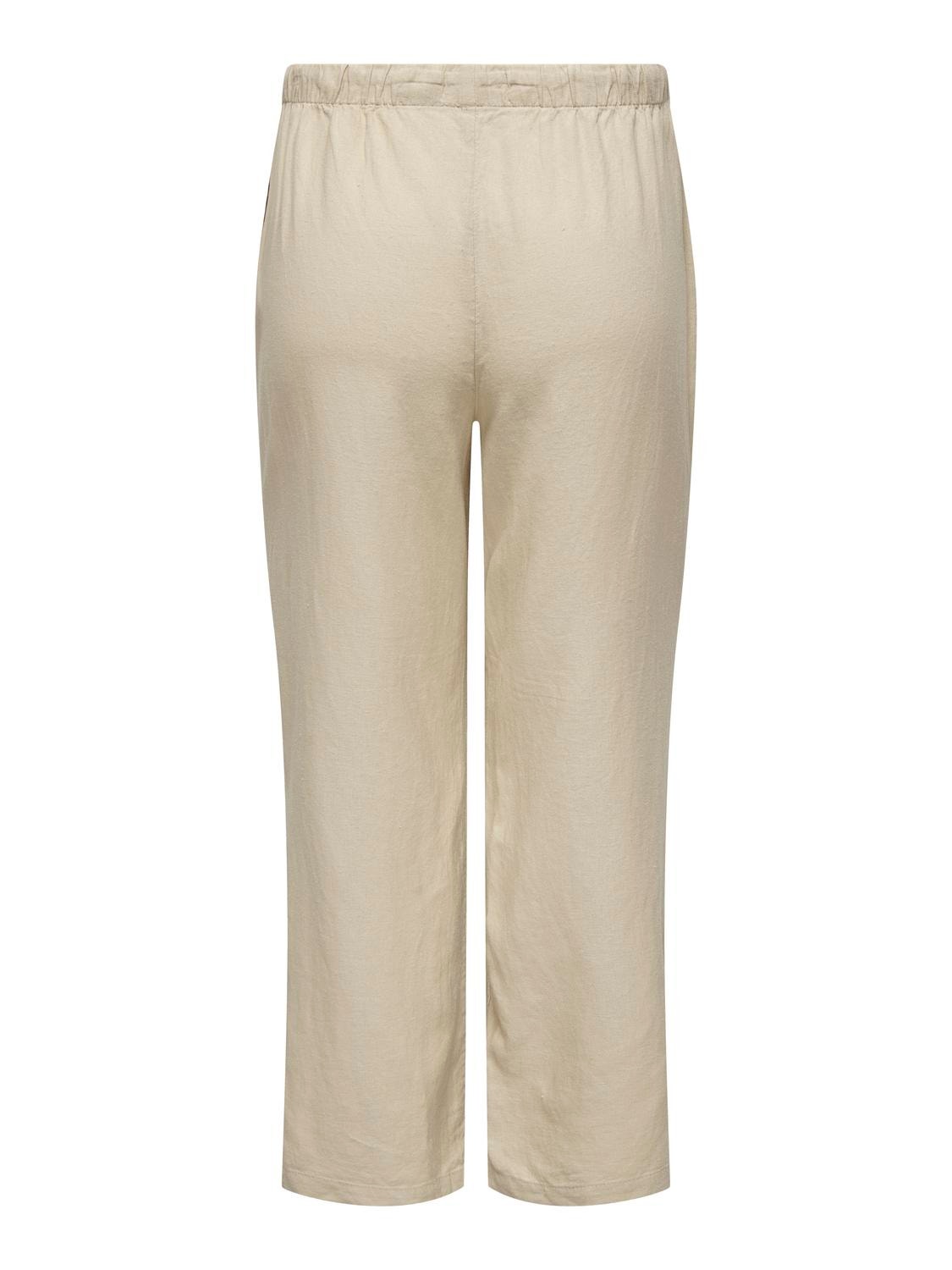 ONLY Loose Fit Mid waist Curve Trousers -Oxford Tan - 15311951