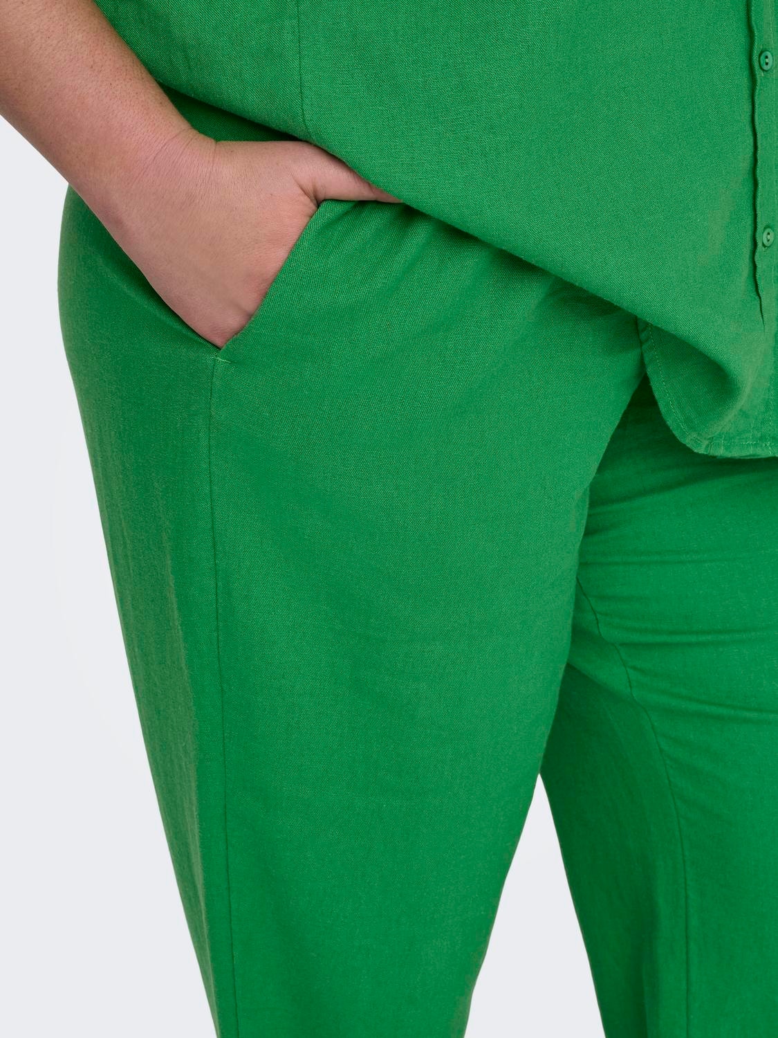 ONLY Locker geschnitten Mittlere Taille Curve Hose -Green Bee - 15311951