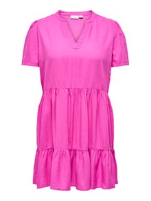 ONLY Regular Fit V-hals Curve Kort kjole -Raspberry Rose - 15311976