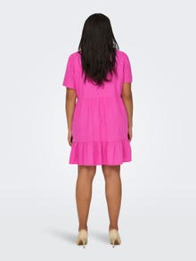 ONLY Curvy mini v-hals kjole  -Raspberry Rose - 15311976