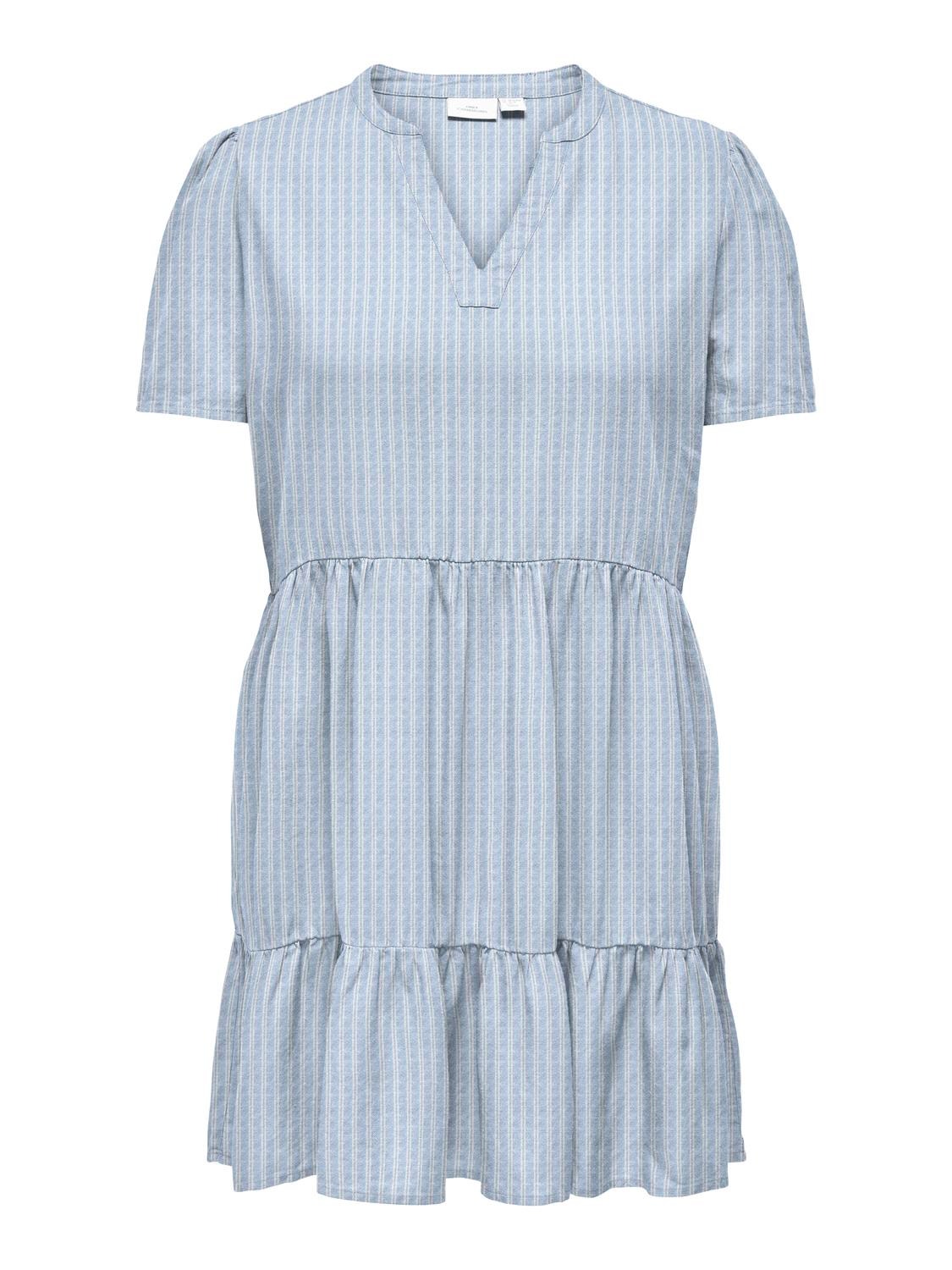 ONLY Regular fit V-Hals Curve Korte jurk -Blissful Blue - 15311976
