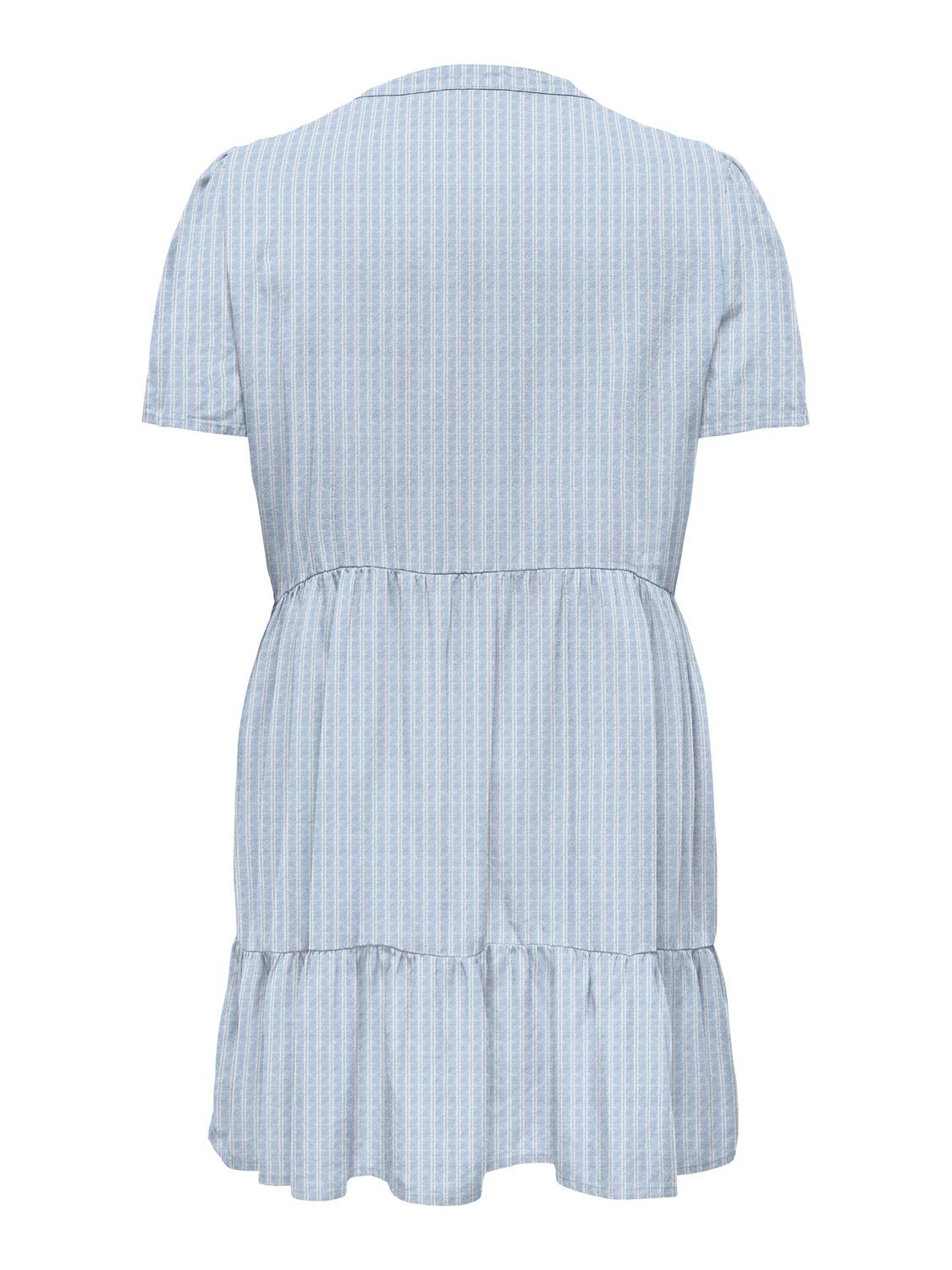 ONLY Regular Fit V-Neck Curve Short dress -Blissful Blue - 15311976