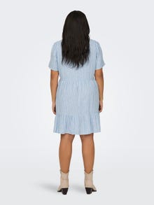ONLY Curvy mini v-neck dress -Blissful Blue - 15311976
