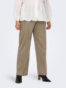 ONLY Straight Fit High waist Curve Trousers -Weathered Teak - 15312009