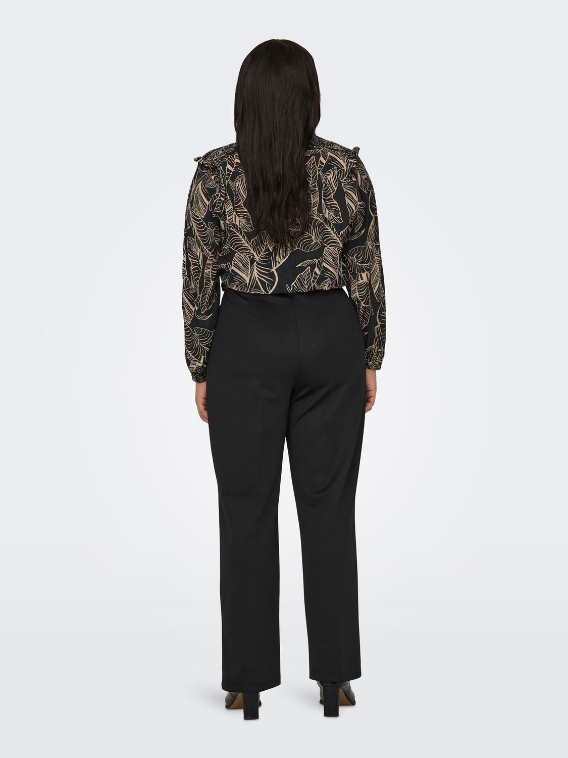 ONLY Straight Fit High waist Curve Trousers -Black - 15312009
