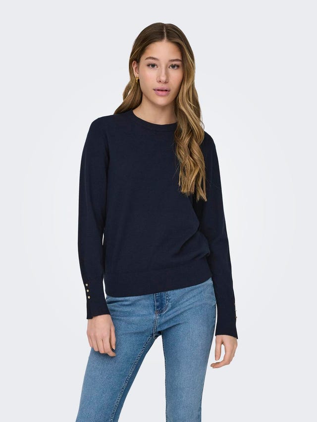 ONLY Knit Fit Round Neck Buttoned cuffs Pullover - 15312026