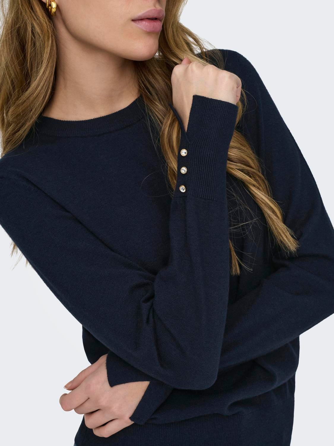 ONLY O-neck knitted pullover -Sky Captain - 15312026