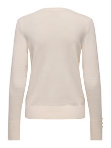 ONLY Kootud kangast lõige Ümmargune kaelus Nööpidega mansetid Pullover -Eggnog - 15312026