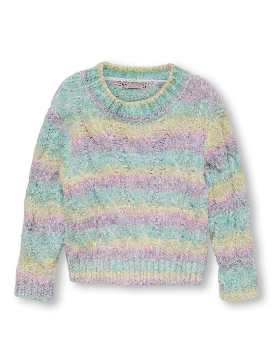 ONLY Mini rainbow knitted pullover -Grapemist - 15312034