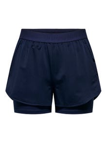 ONLY Double layer training shorts -Maritime Blue - 15312043