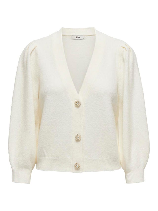 ONLY V-Neck Puff sleeves Knit Cardigan - 15312054