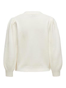 ONLY V-Neck Puff sleeves Knit Cardigan -Cloud Dancer - 15312054