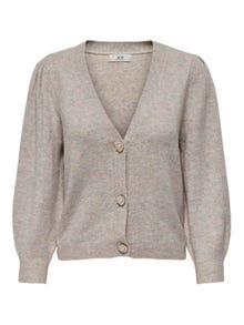 ONLY Cardigans en maille Col en V Manches bouffantes -Chateau Gray - 15312054
