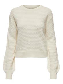 ONLY Boat neck knitted pullover -Eggnog - 15312072