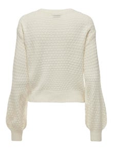 ONLY Boat neck knitted pullover -Eggnog - 15312072