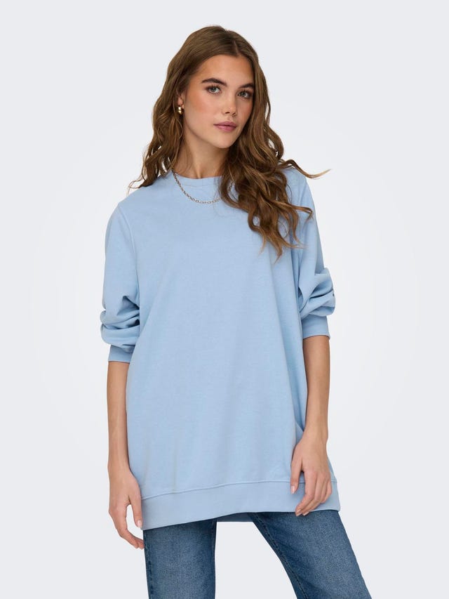 ONLY Long Line Fit Round Neck Sweatshirts - 15312099