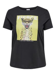 ONLY Curvy o-neck t-shirt with print -Phantom - 15312188