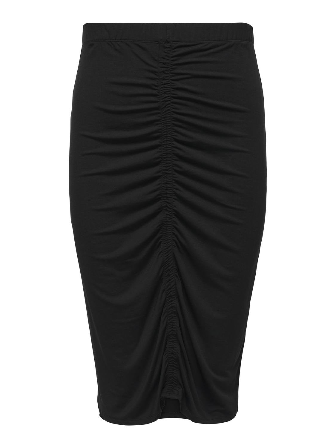 Curvy ruching midi skirt Black ONLY