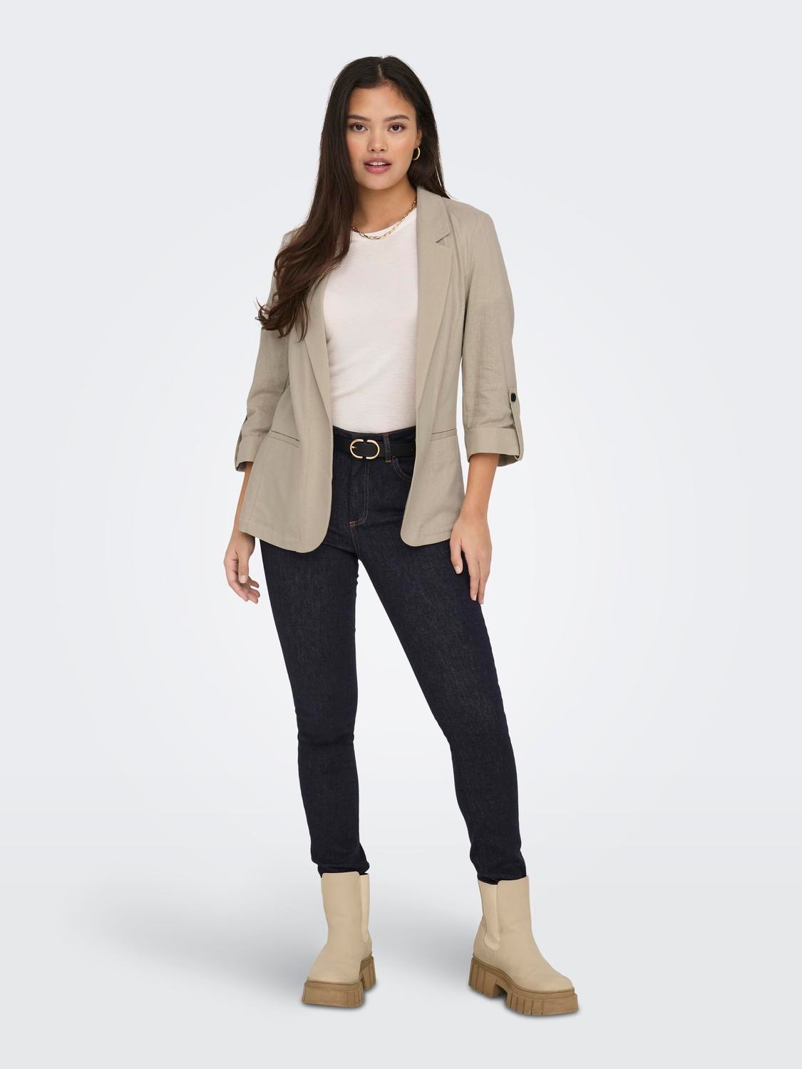 ONLY Blazers Loose Fit Col à revers -Oxford Tan - 15312199