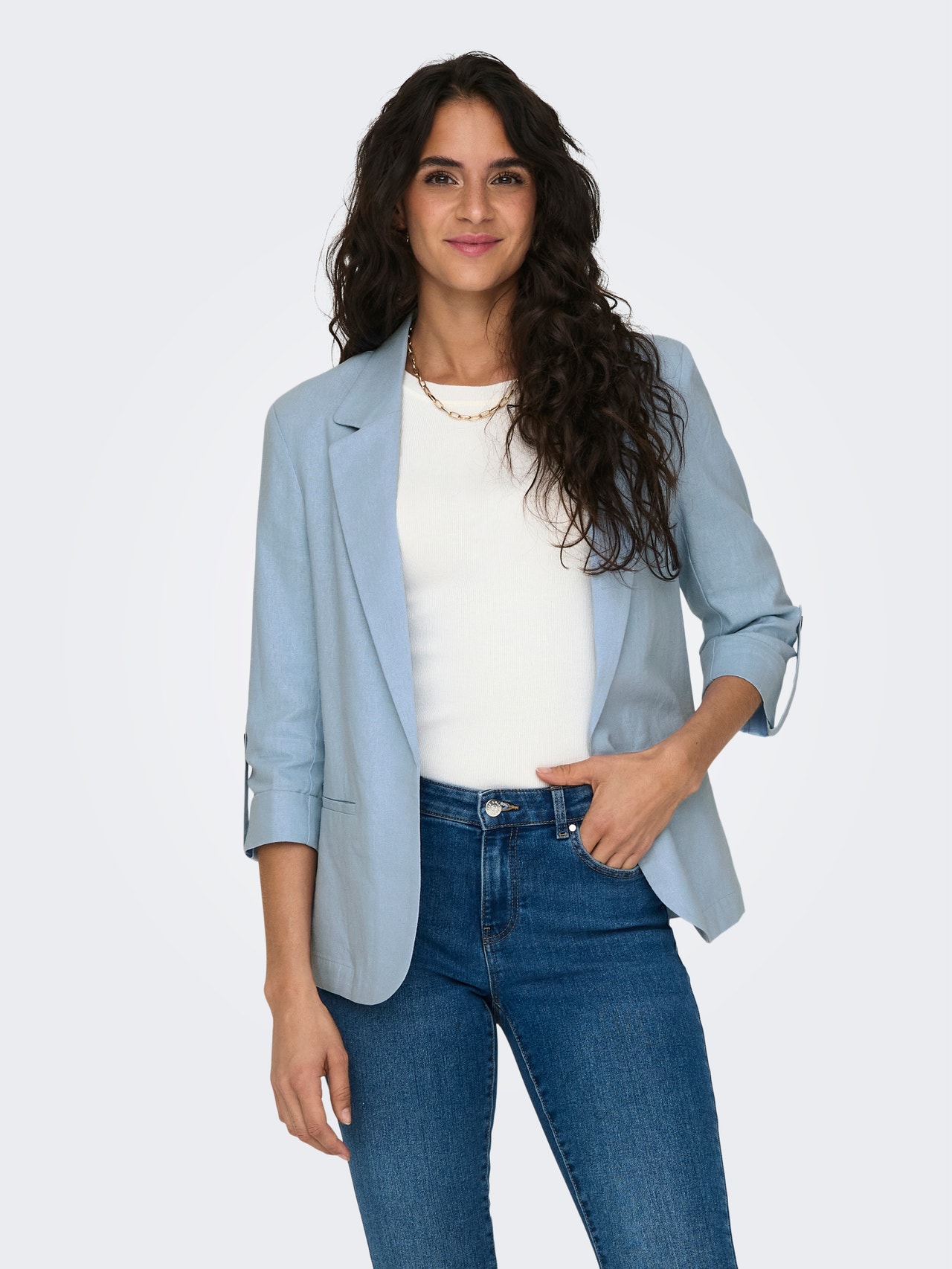 ONLY Loose Fit Reverse Blazer -Cashmere Blue - 15312199