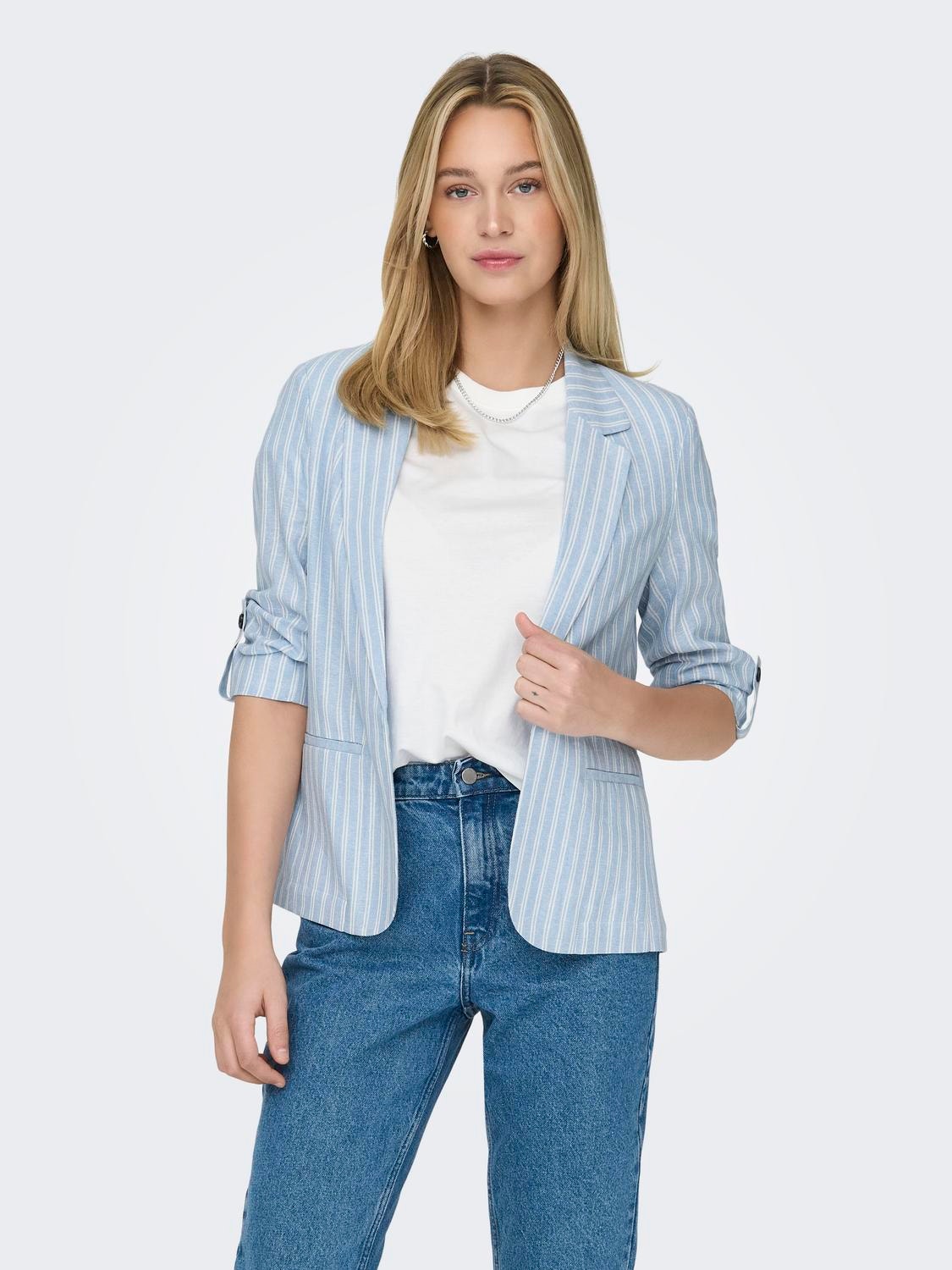 ONLY Blazers Loose Fit Col à revers -Blissful Blue - 15312199