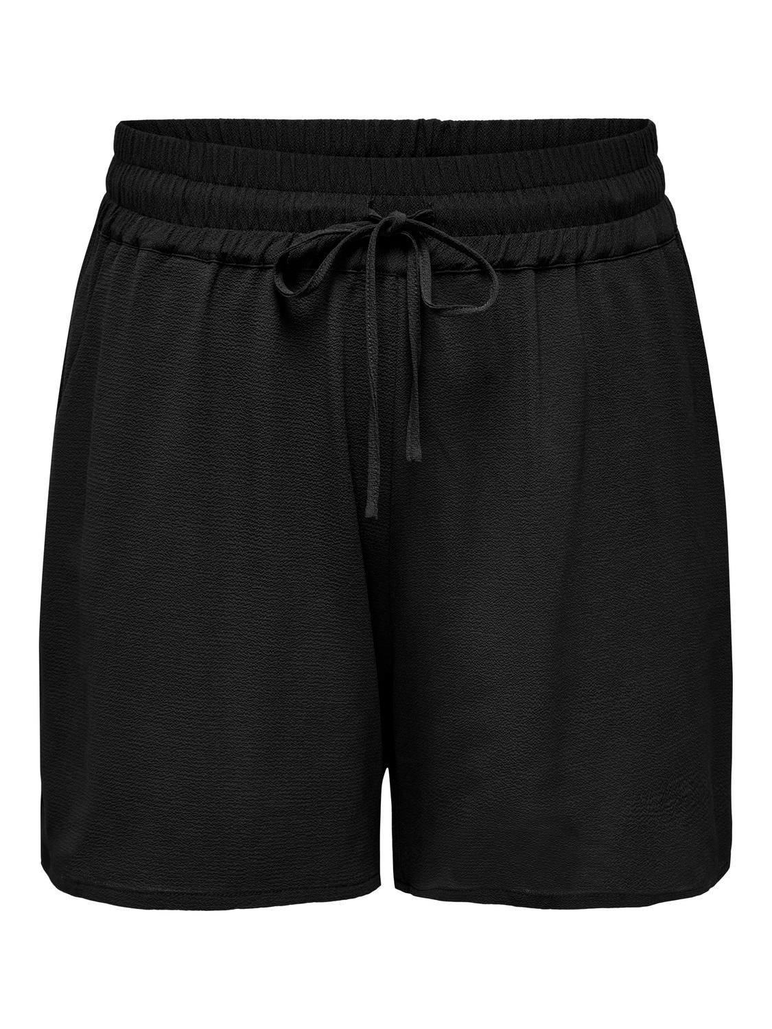 ONLY Curvy bindebånd shorts -Black - 15312230