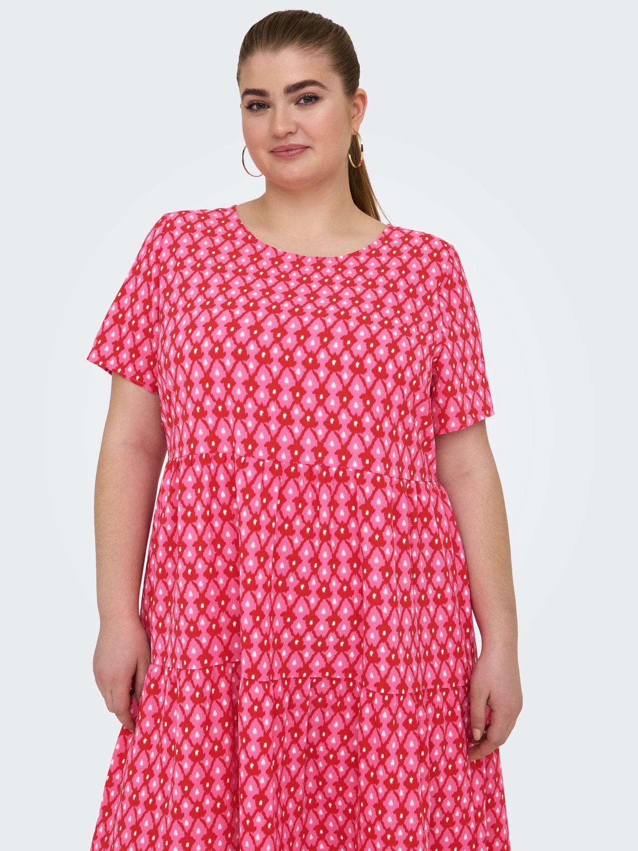 ONLY Regular Fit Round Neck Long dress -Strawberry Moon - 15312232