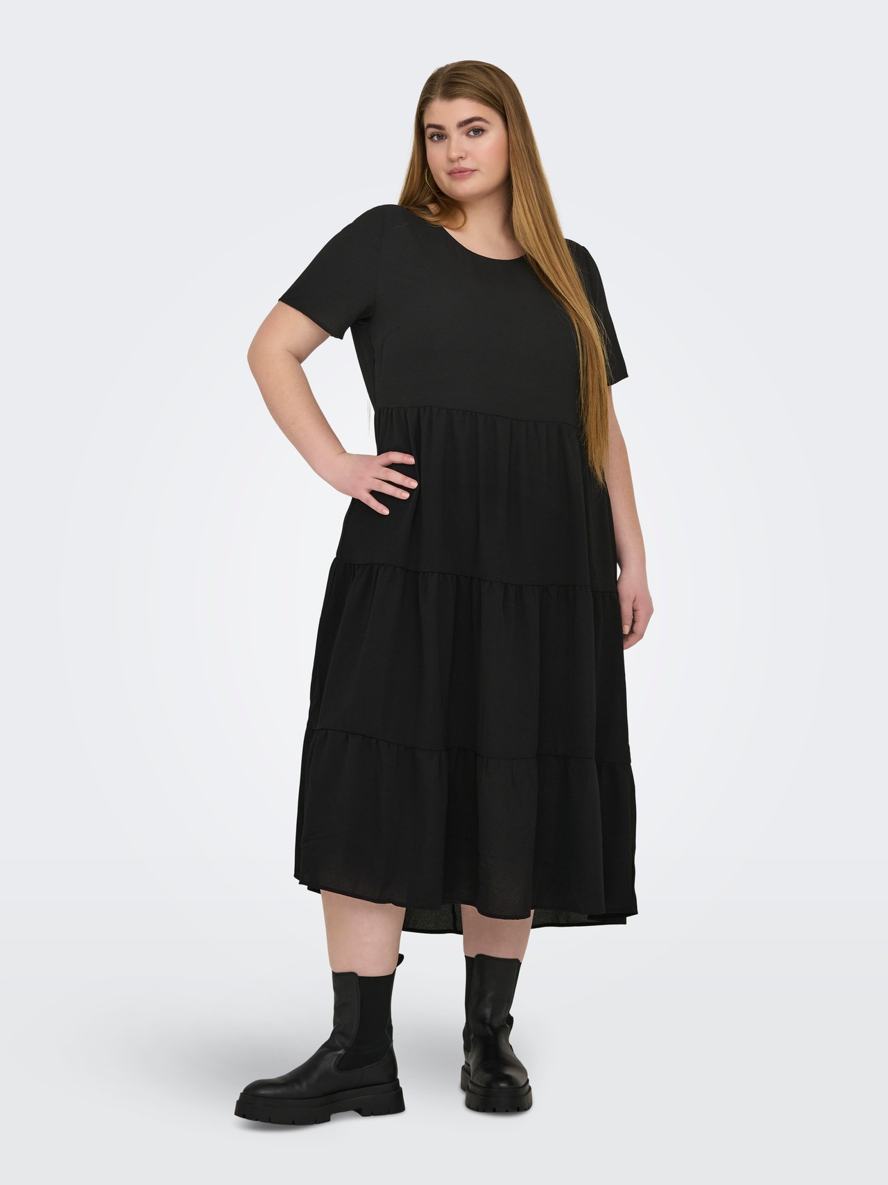 ONLY Regular Fit O-hals Lang kjole -Black - 15312232