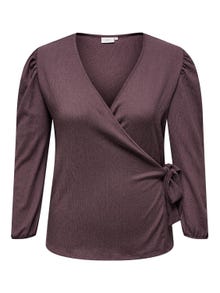 ONLY Curvy Wrap Top -Rose Brown - 15312266