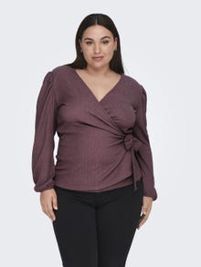 ONLY Curvy Wrap Top -Rose Brown - 15312266