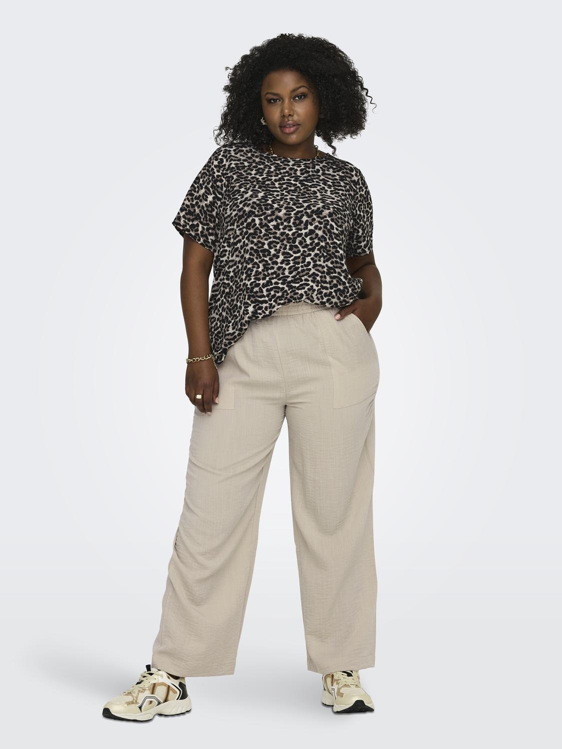 ONLY Curvy solid color pants -Pumice Stone - 15312290