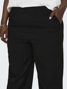 ONLY Curvy ensfarvede bukser -Black - 15312290