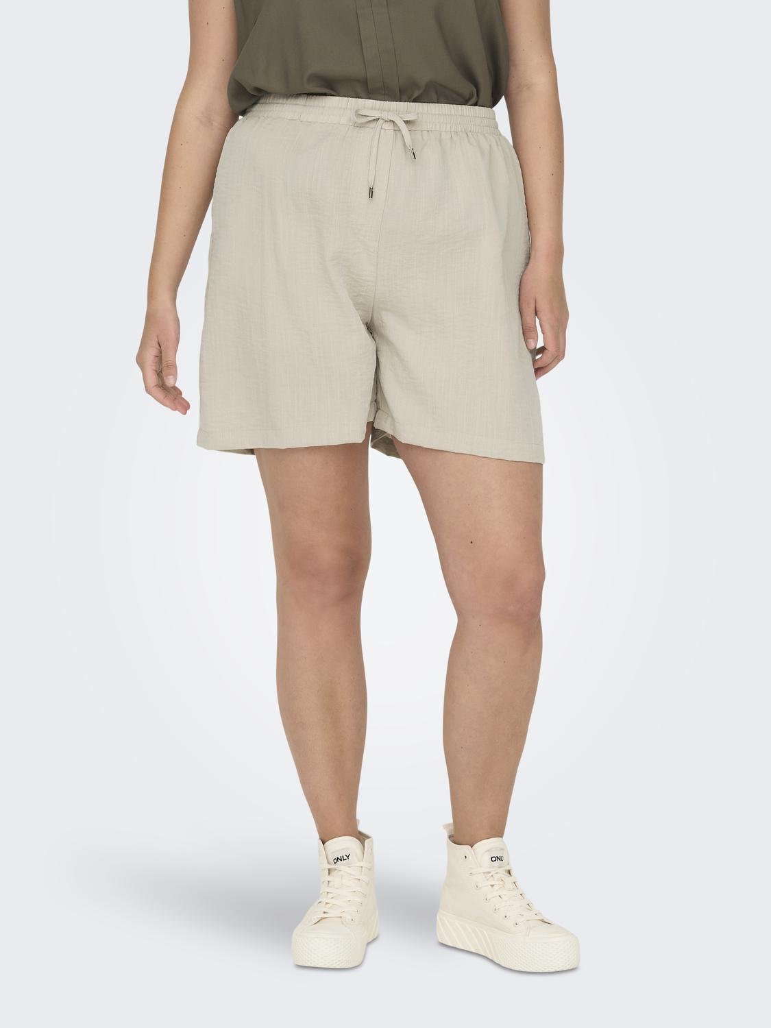 ONLY Curvy bindebånds shorts -Pumice Stone - 15312292