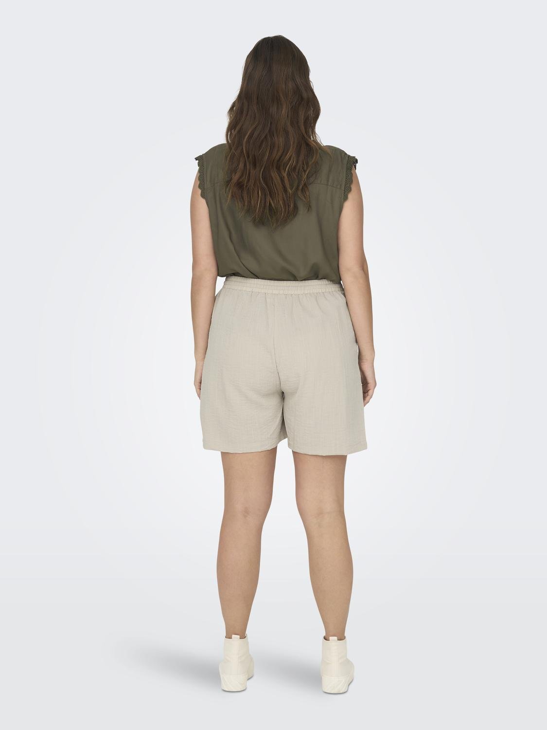 ONLY Curvy bindebånds shorts -Pumice Stone - 15312292