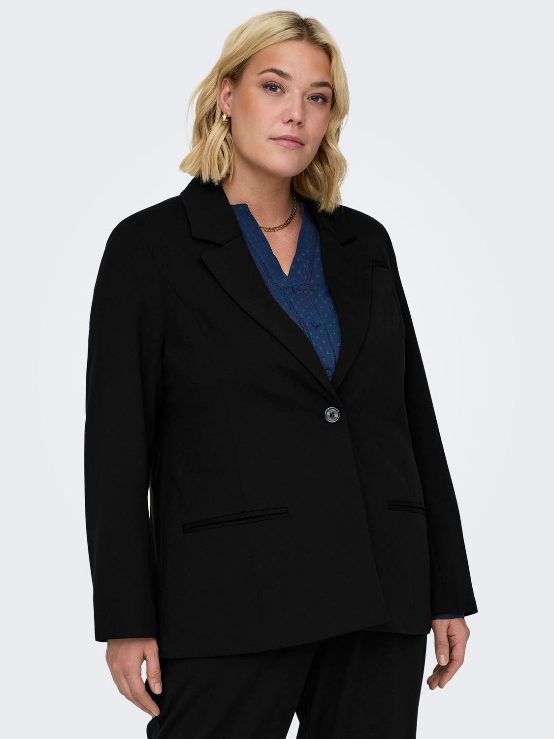 ONLY Relaxed Fit Reverse Curve Blazer -Black - 15312298