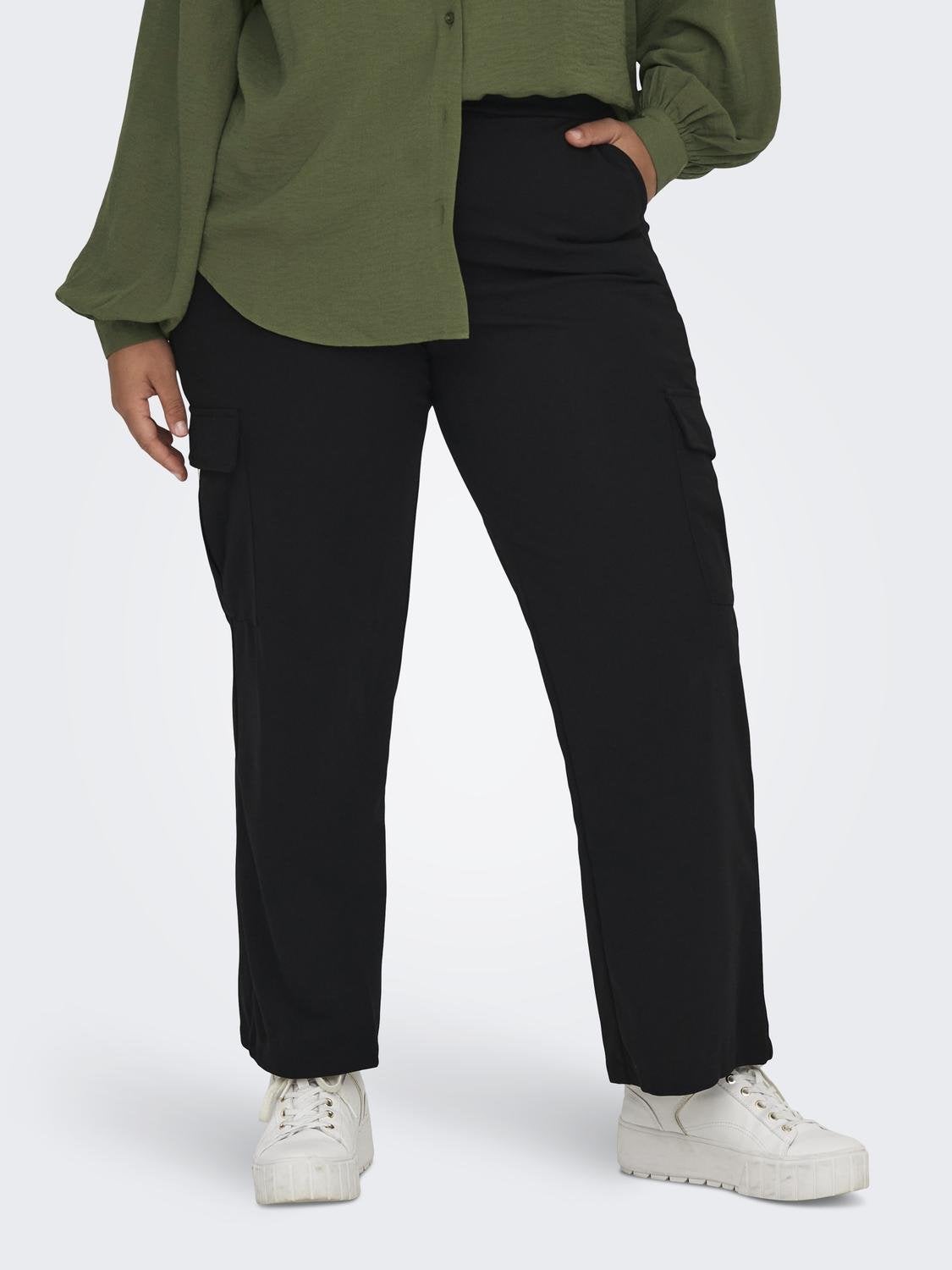 Black cargo on sale trousers womens