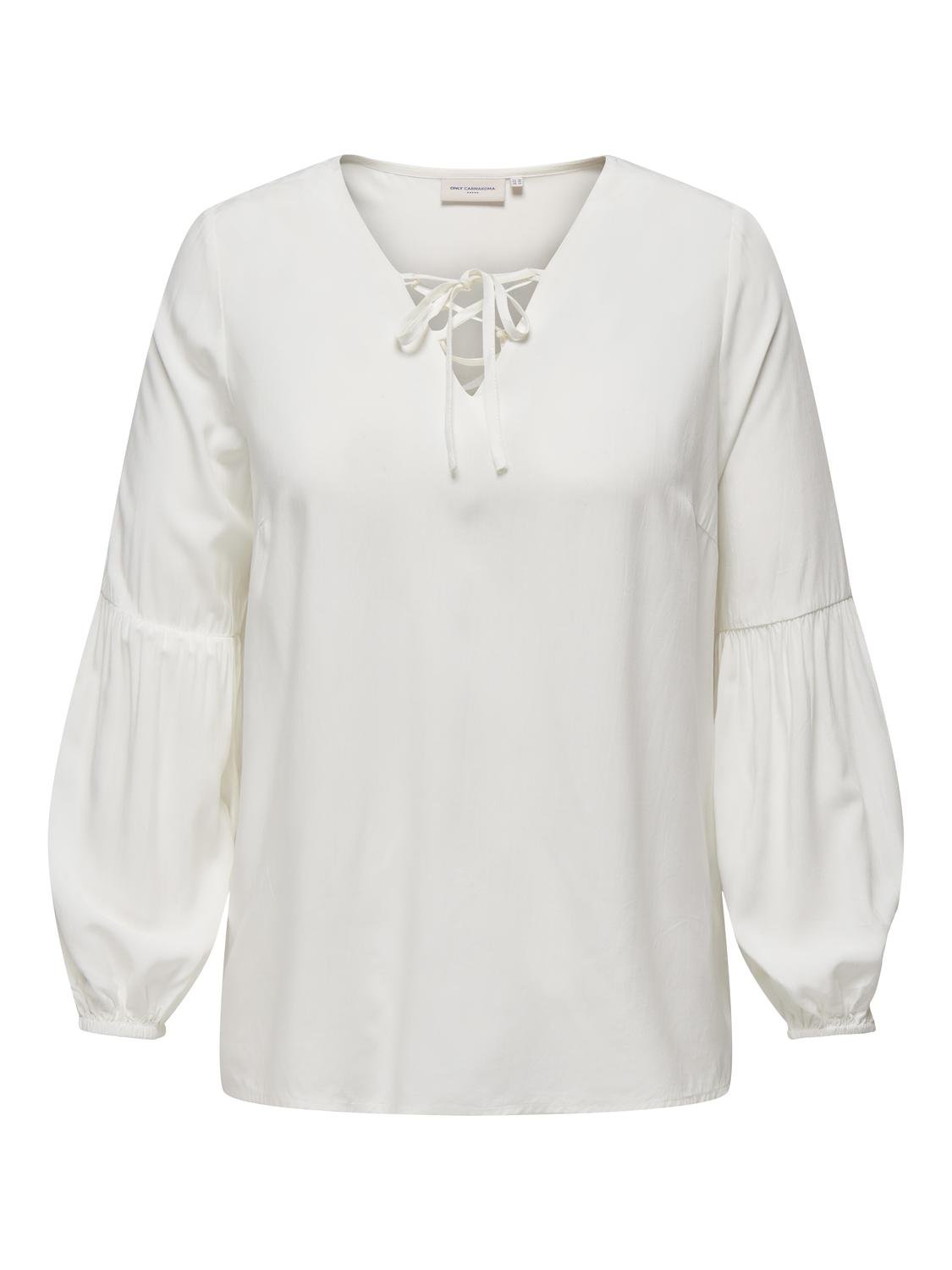 ONLY Curvy v-hals top -White - 15312330