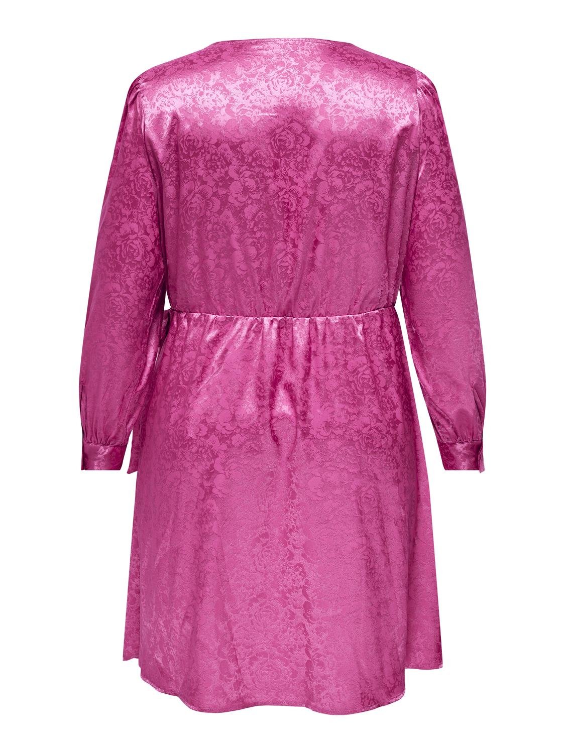 ONLY Regular Fit V-hals Kort kjole -Raspberry Sorbet - 15312349